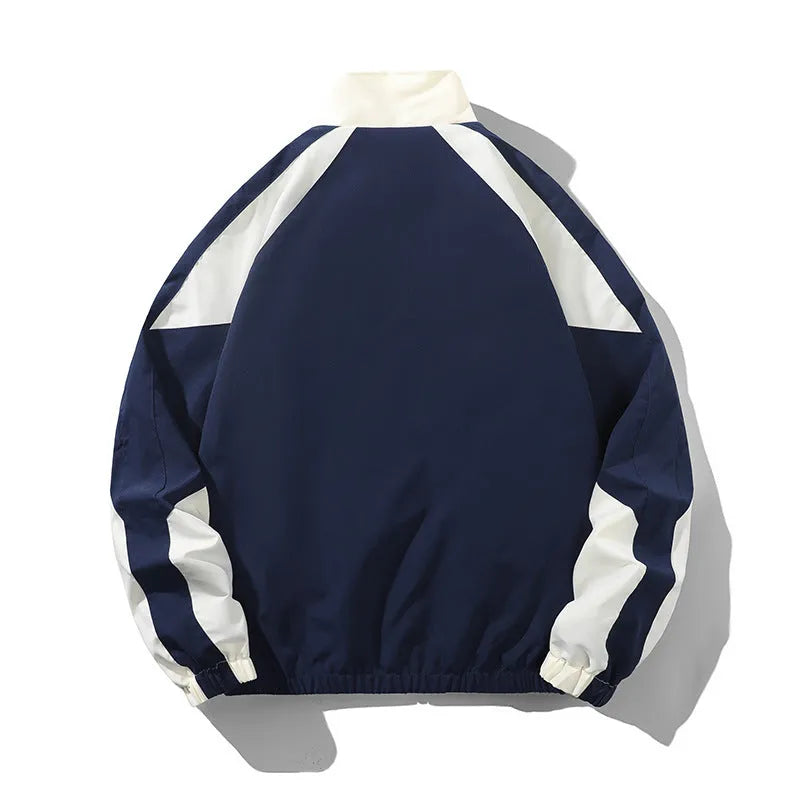 Men's casual jacket with contrast stitching and side seam pockets in black colour