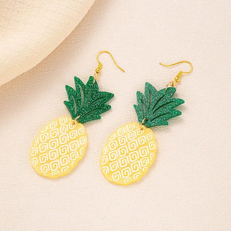 Acrylic coconut artocarpus fruit dangle earrings with alloy hook in multiple colours