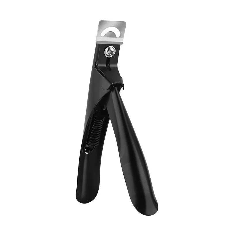 Stainless steel nail art scissors with French U-shaped design in electrophoresis black finish