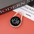 LED digital watch with week display on a plastic strap, shown in multiple colour options.