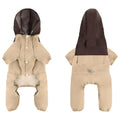 British style waterproof dog jacket for small medium dogs in khaki, light green, army green, or orange.