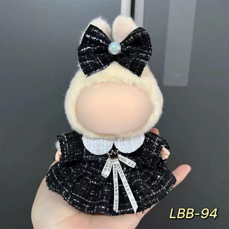 Plastic doll clothes for 17cm vinyl figurines showing LBB series style options