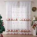 American Christmas curtains with snowflake embroidery pattern in polyester semi-sunshade fabric