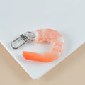 PVC seafood shrimp shaped keychain with 1.5cm thickness for bag pendant or door buckle