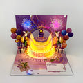 3D pop-up greeting card with Chinese ink style design and light music feature, 15x20cm paper craft
