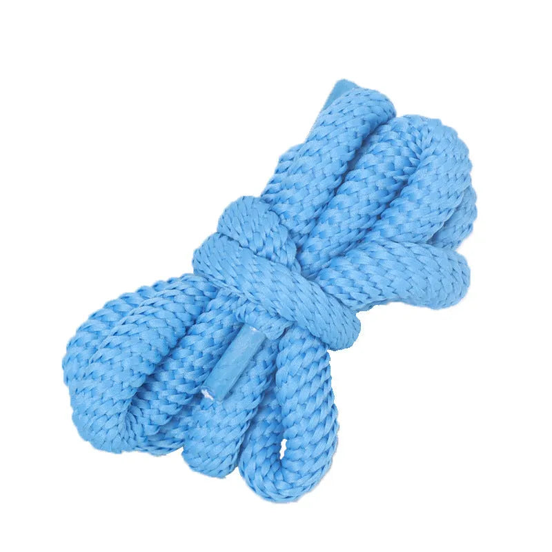 A pair of oval round-style shoelaces in a selected colour, showing their 1.0cm width and length.
