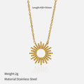 Sunflower Series women's 14K gold plated geometric chain necklace and bracelet set