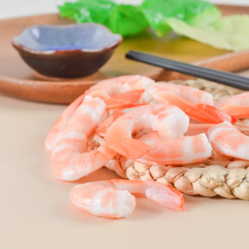 PVC seafood shrimp shaped keychain with 1.5cm thickness for bag pendant or door buckle