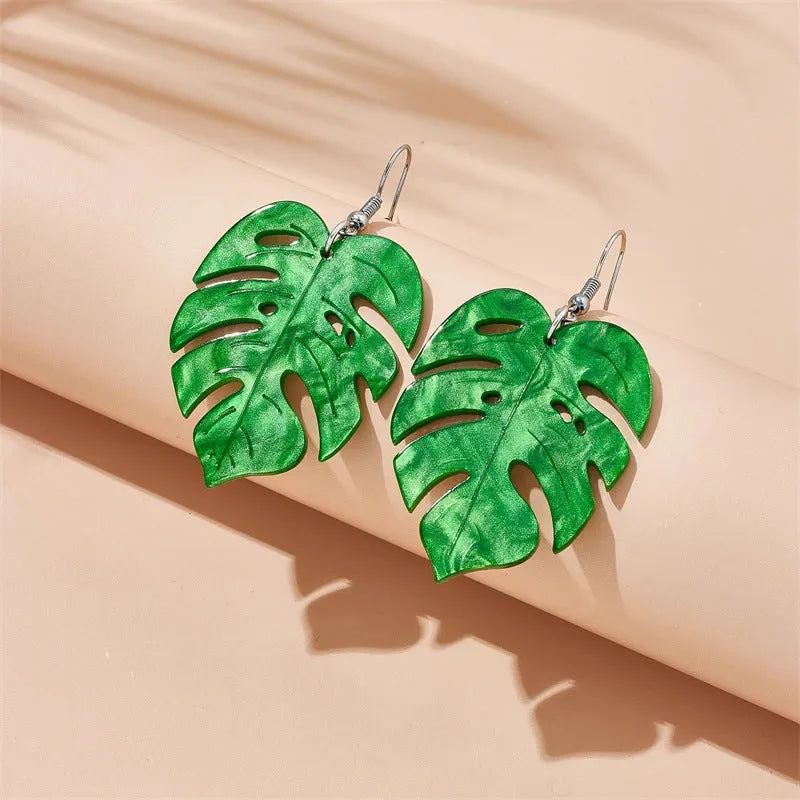 Acrylic coconut artocarpus fruit dangle earrings with alloy hook in multiple colours