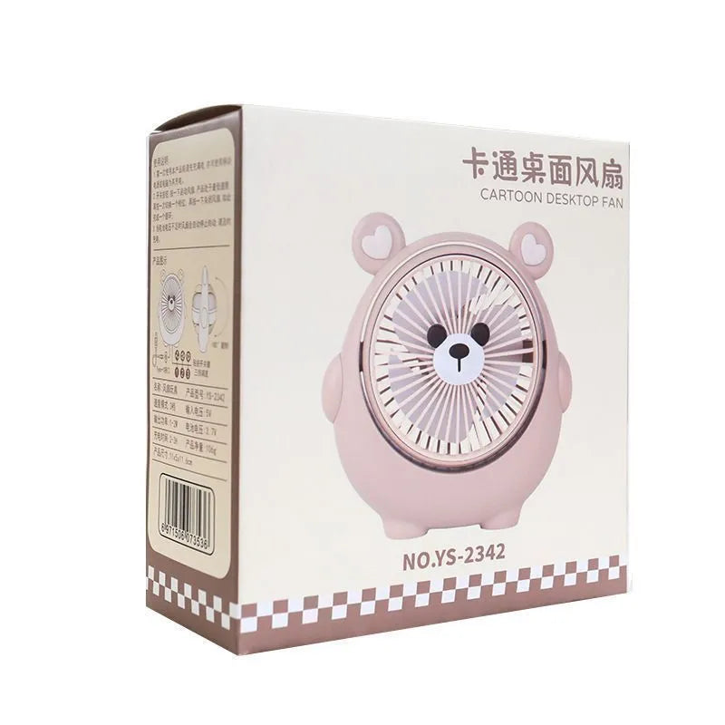 USB-powered desktop electric fan in dog-themed colours with three speed settings