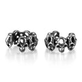 Stainless steel hollow skull ear clip earrings with geometric shape and retro hip hop style