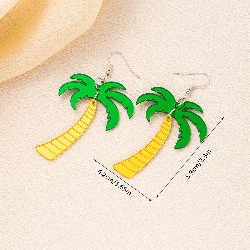 Acrylic coconut artocarpus fruit dangle earrings with alloy hook in multiple colours