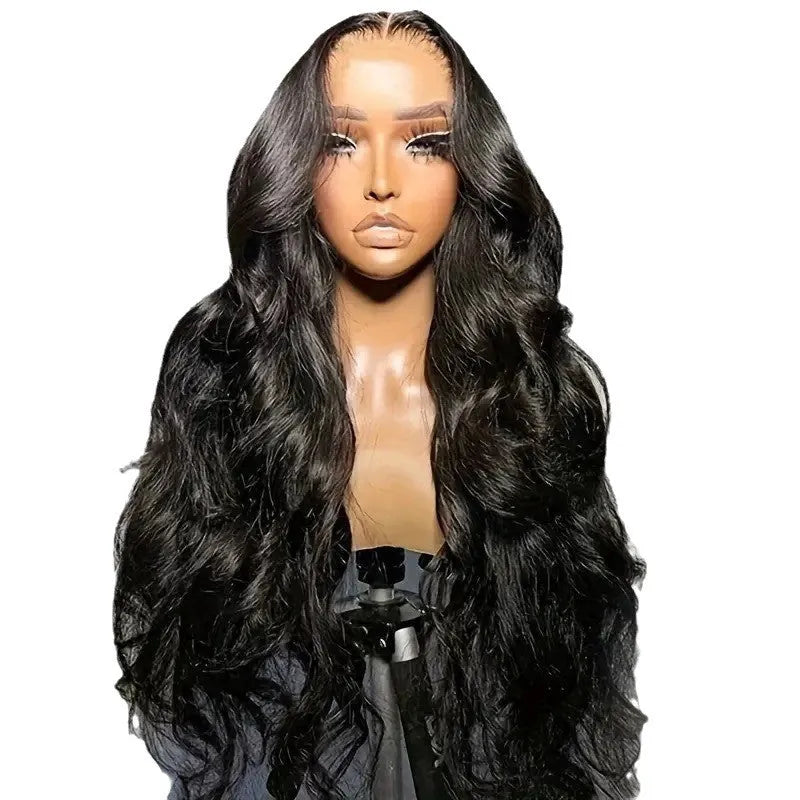 Black big wave lace front wig made from high temperature fibre available in multiple sizes