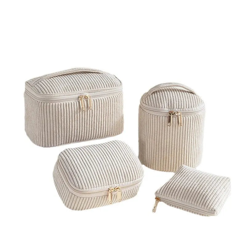 Flannelette makeup bag four-piece set in cube style with four colour options