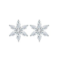 Moissanite 925 silver flower shape unisex earrings with advanced sense design