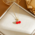 Golden pepper pendant necklace on O-ring chain with titanium steel construction