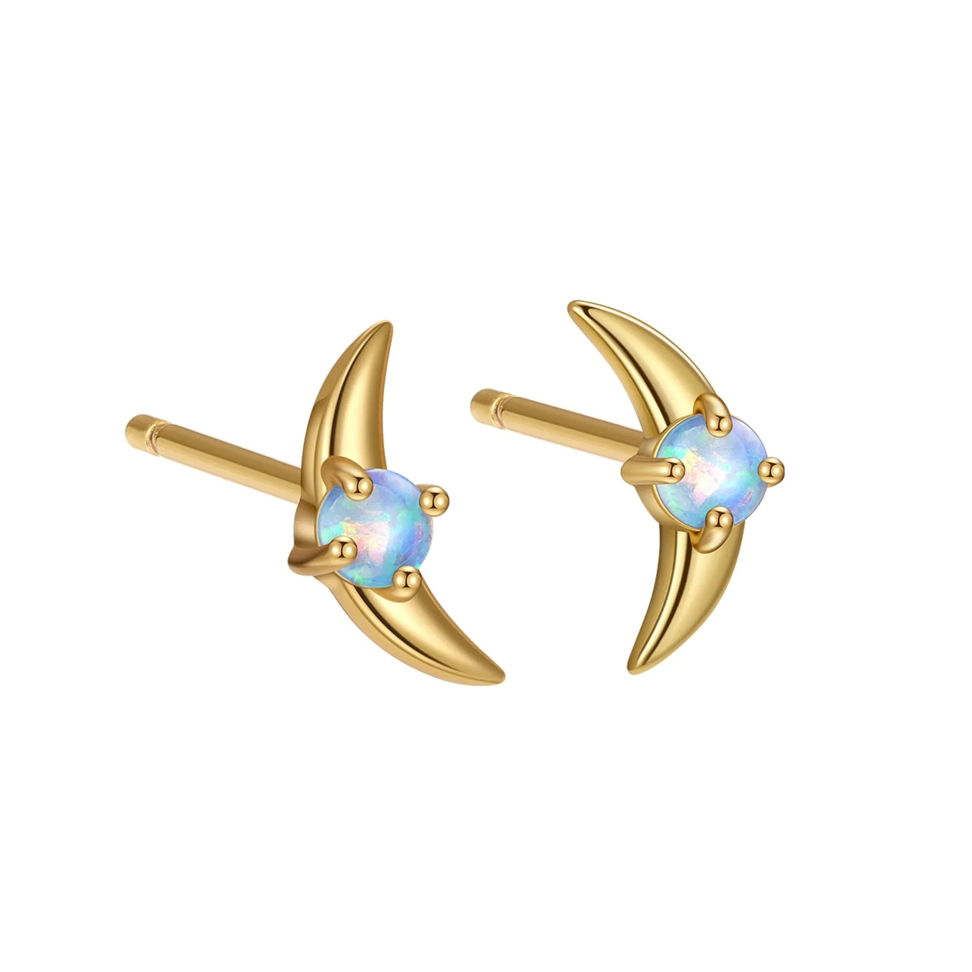 Women's geometric 925 silver earrings with cubic zirconia stones in gold or platinum finishes