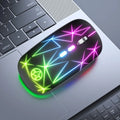 Dual-mode Bluetooth wireless gaming mouse with luminous indicator and metal roller in black finish