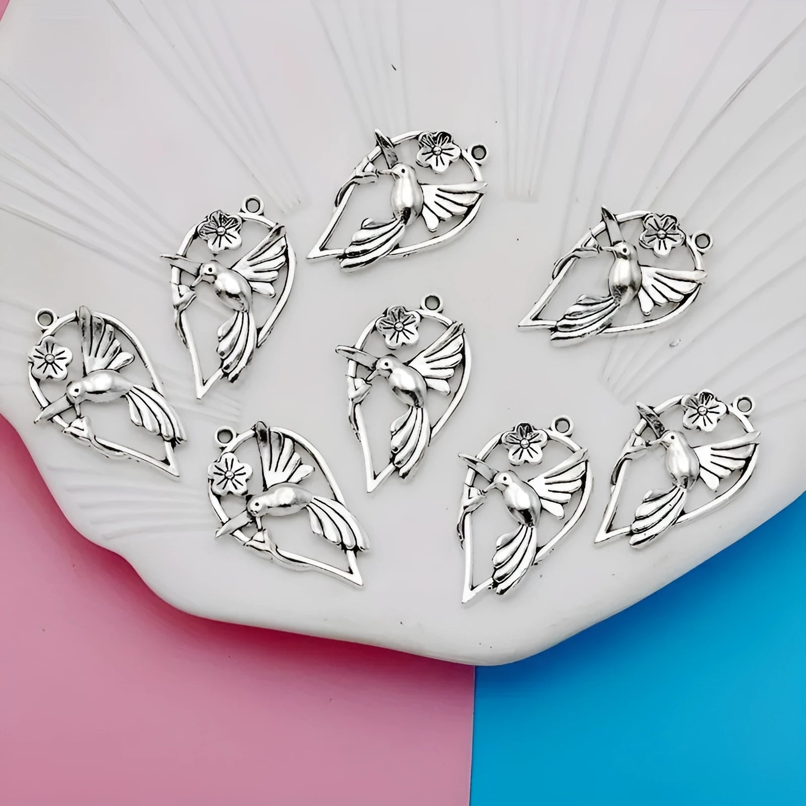 Alloy Magpie bird pattern pendant with electroplated finish for DIY jewellery making