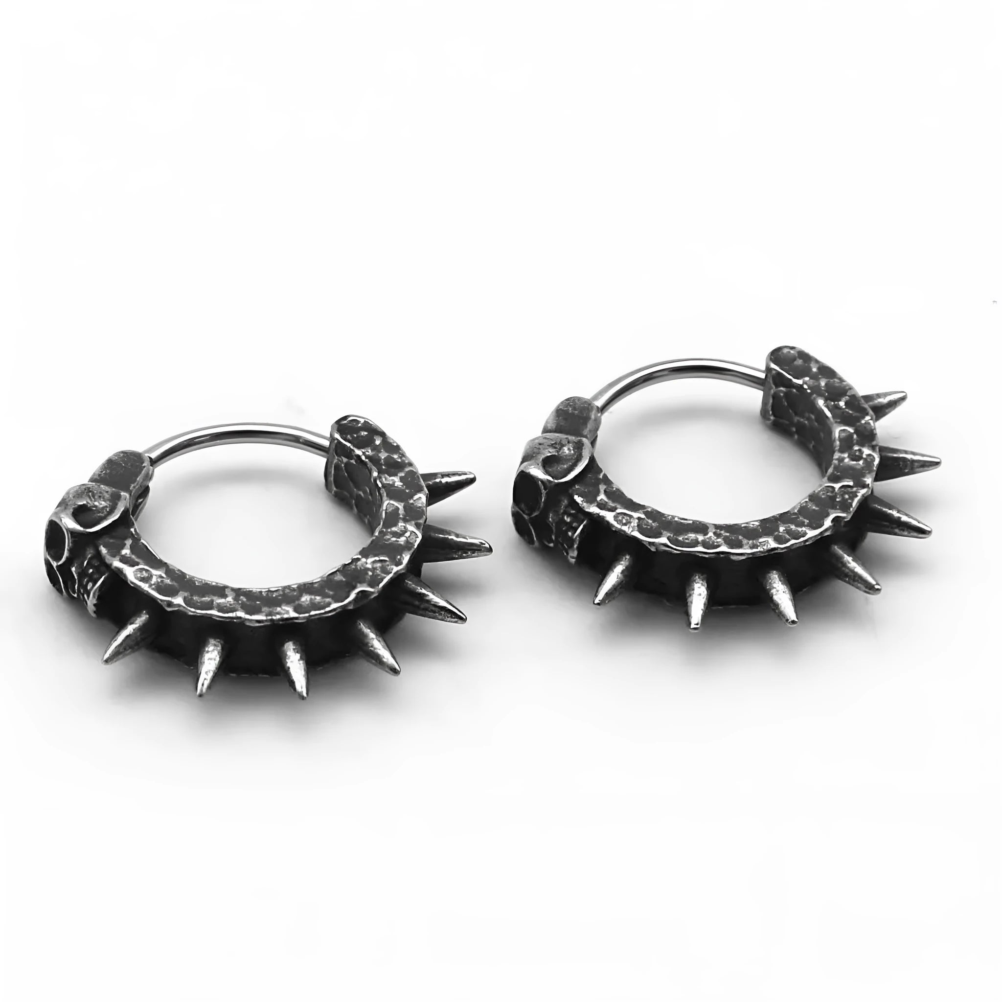Copper and black geometric punk motorcycle earrings with alloy construction for men and women