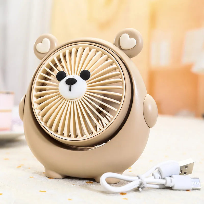 USB-powered desktop electric fan in dog-themed colours with three speed settings