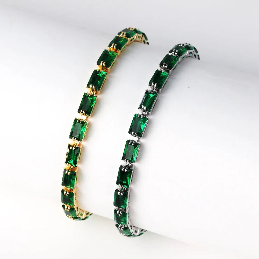 Gold or platinum electroplated zircon bracelet for women in ins style with coloured zirconium accents.