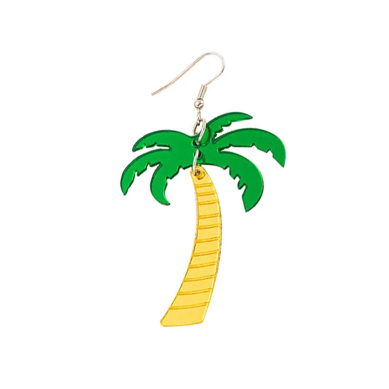 Acrylic coconut artocarpus fruit dangle earrings with alloy hook in multiple colours
