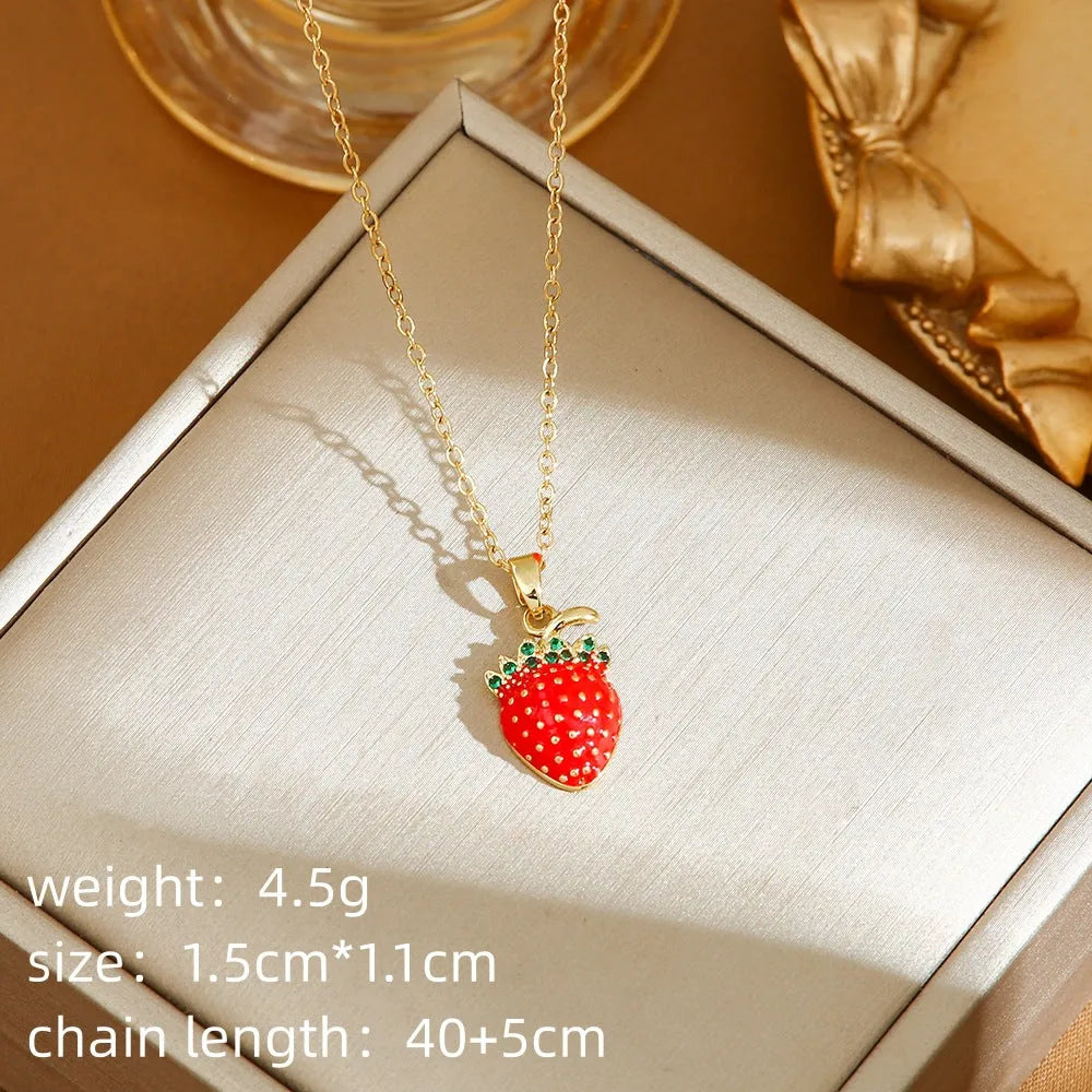 Golden pepper pendant necklace on O-ring chain with titanium steel construction