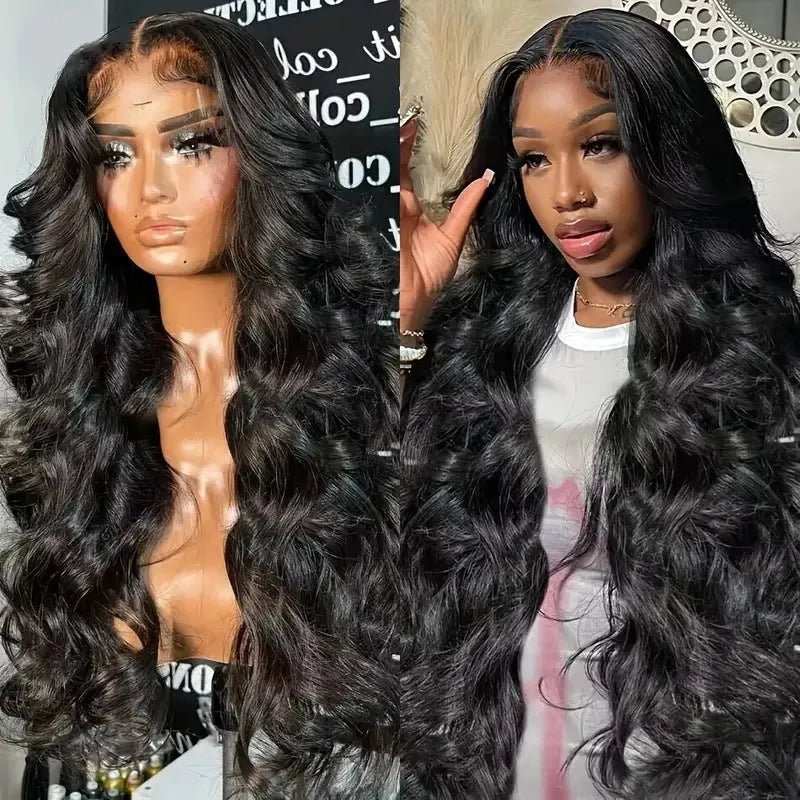 Black big wave lace front wig made from high temperature fibre available in multiple sizes