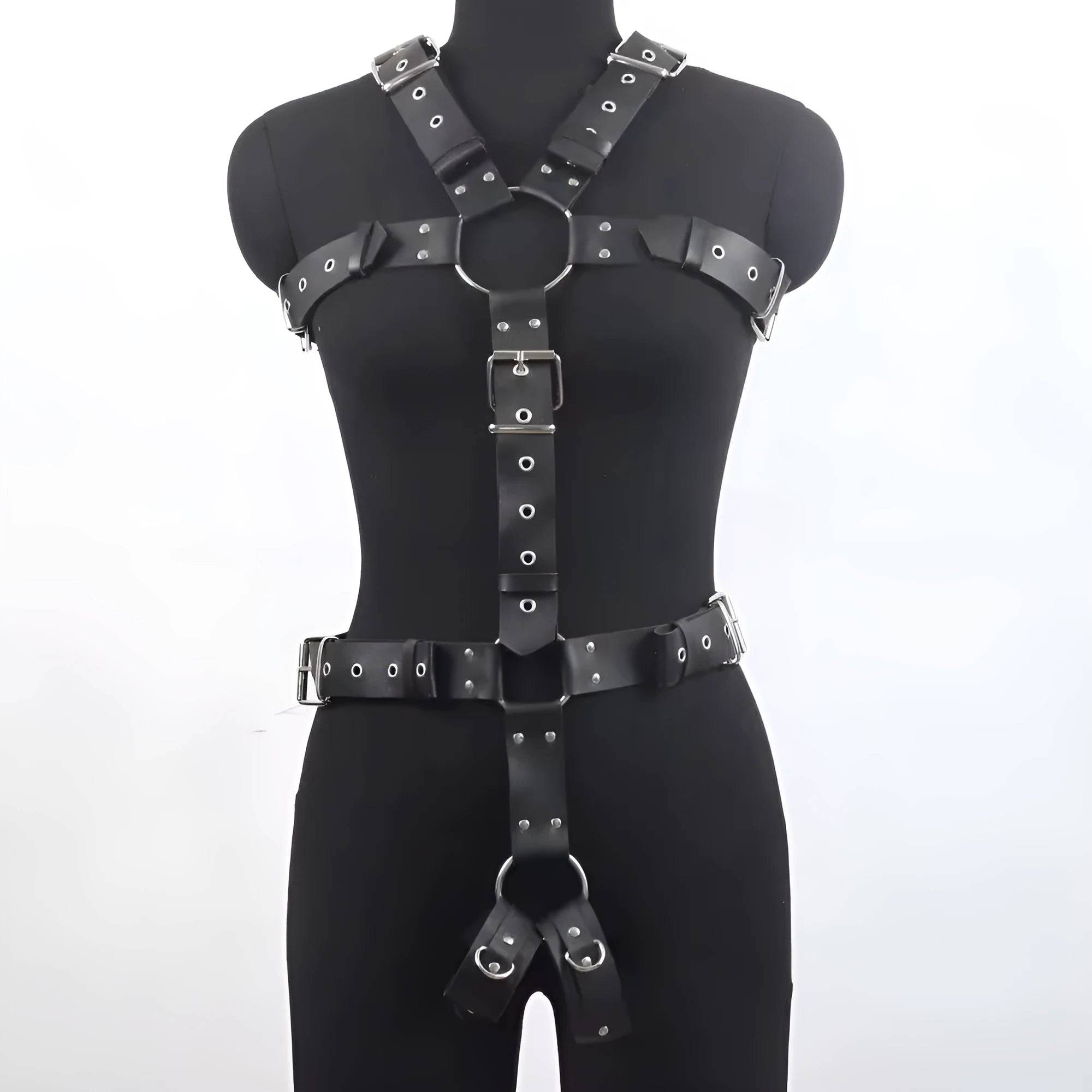 Black patent leather shapewear belt with thin width and pin buckle closure