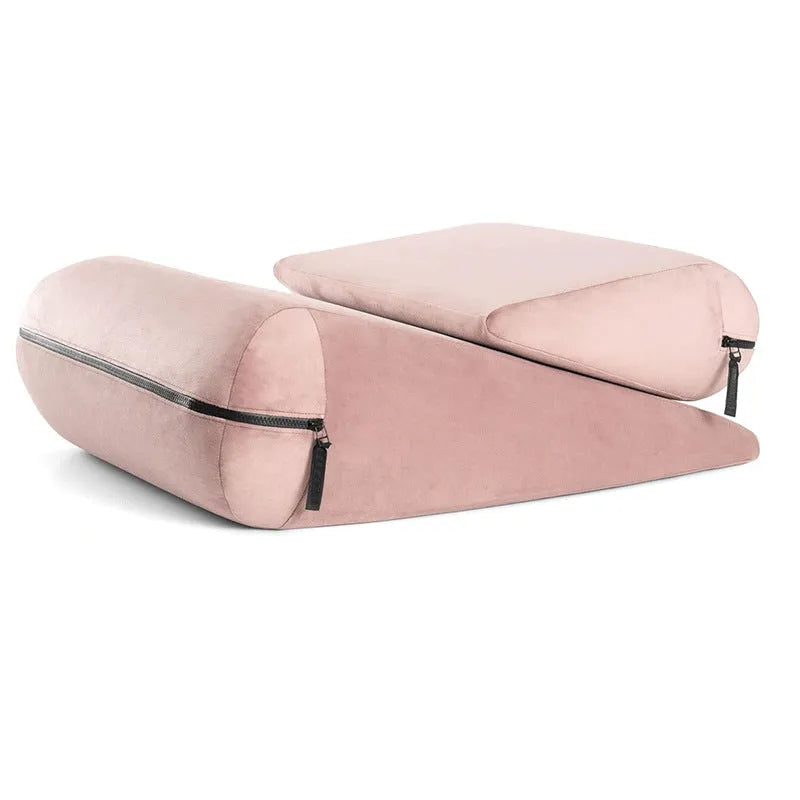Triangle furniture pad pillow with embroidery detail in choice of five colours