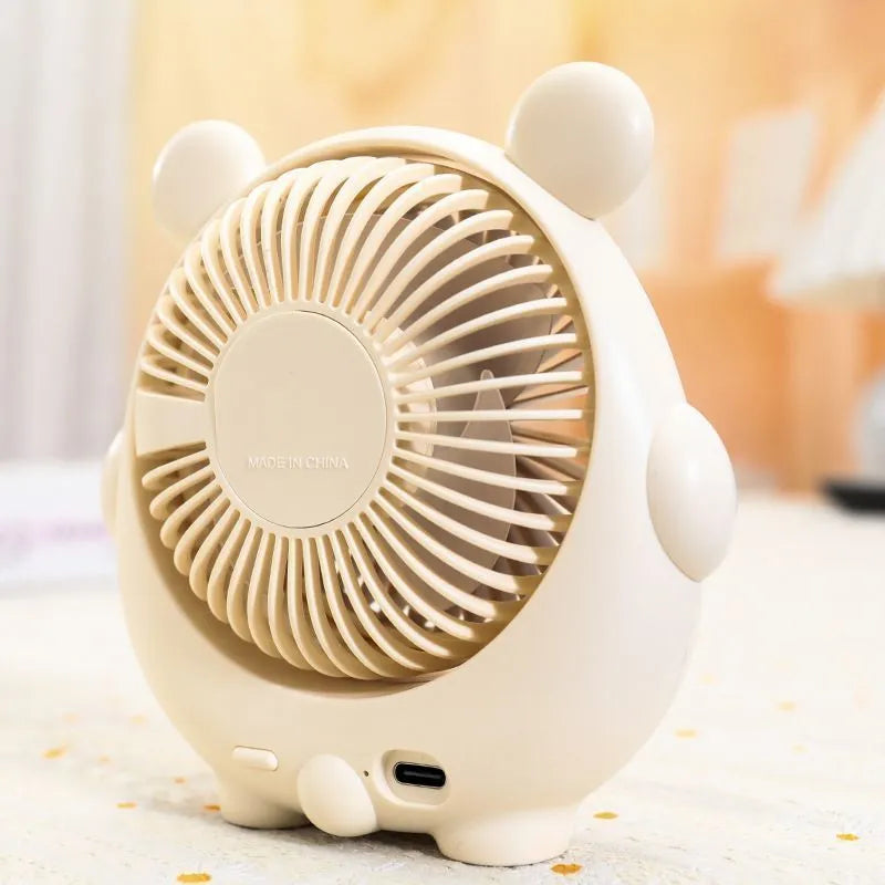 USB-powered desktop electric fan in dog-themed colours with three speed settings