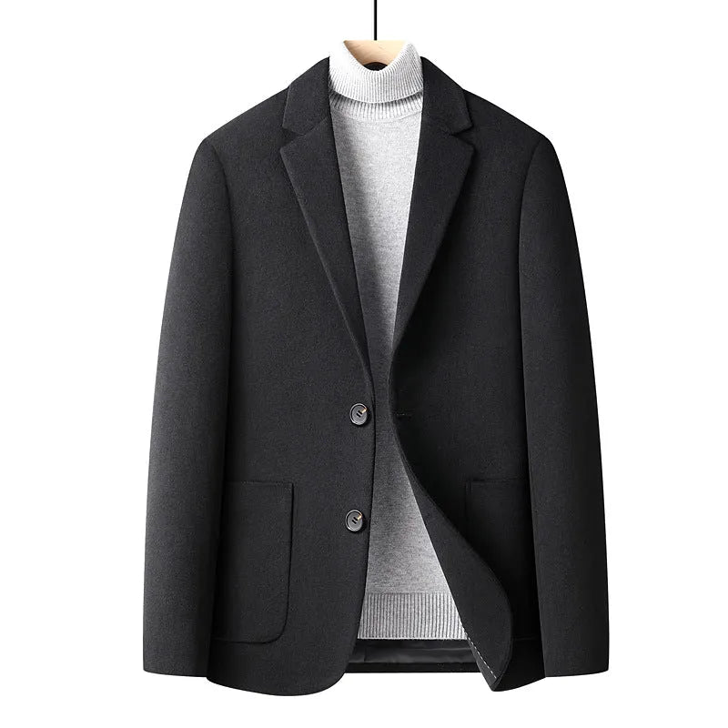 Men's slim fit wool suit jacket in grey colour with polyester lining