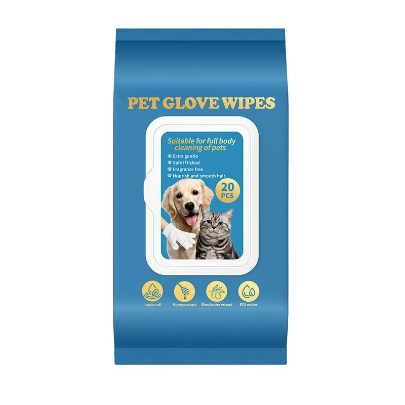 Pack of disposable pet gloves for cat and dog bath cleaning and grooming