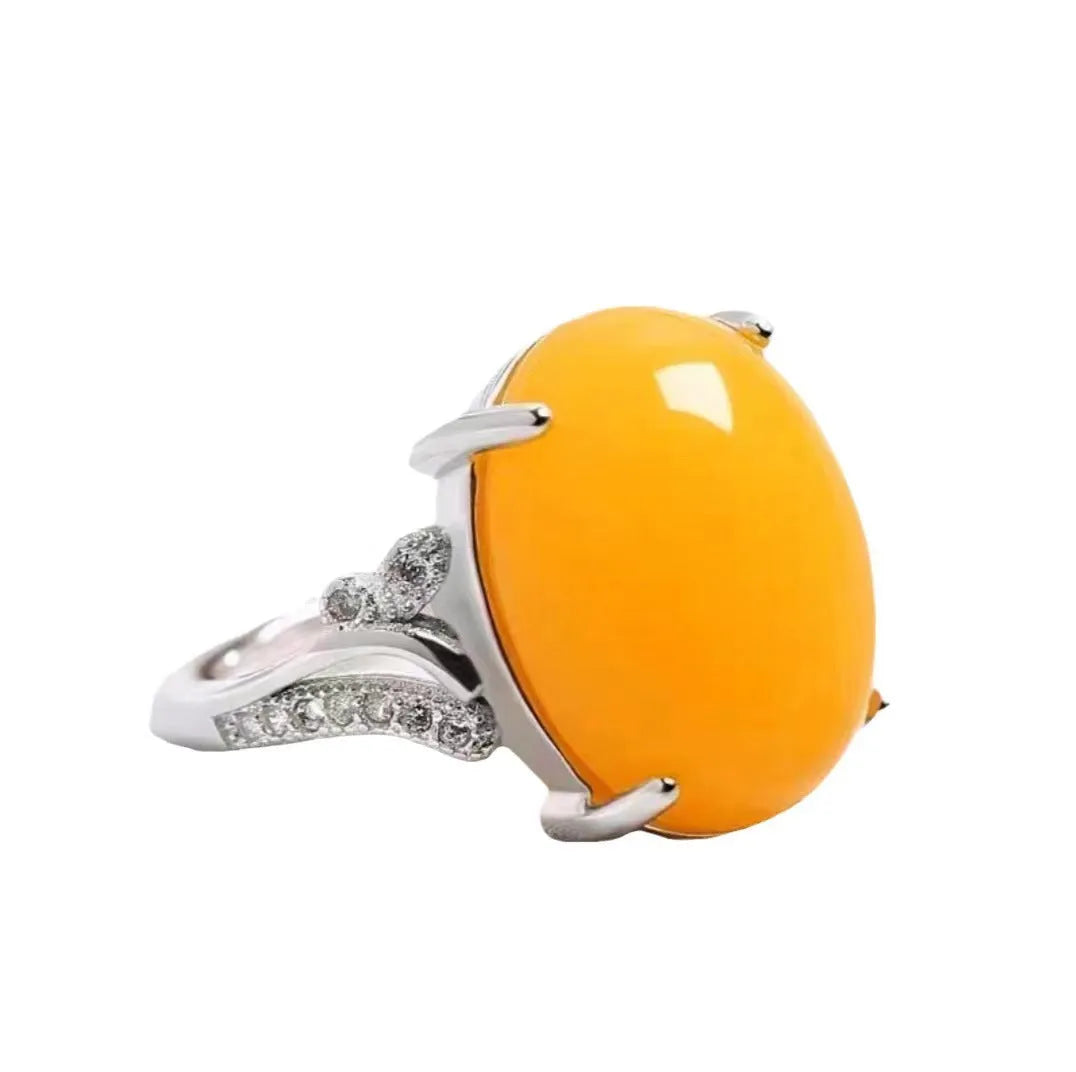 Adjustable natural sapphire ring ethnic style geometric design alloy jewellery in five colour options