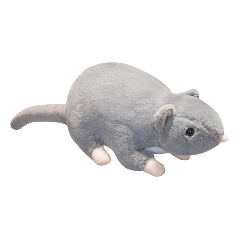 Cartoon mouse character plush stuffed toy doll in grey, shown in 32cm, 50cm, and 100cm sizes.