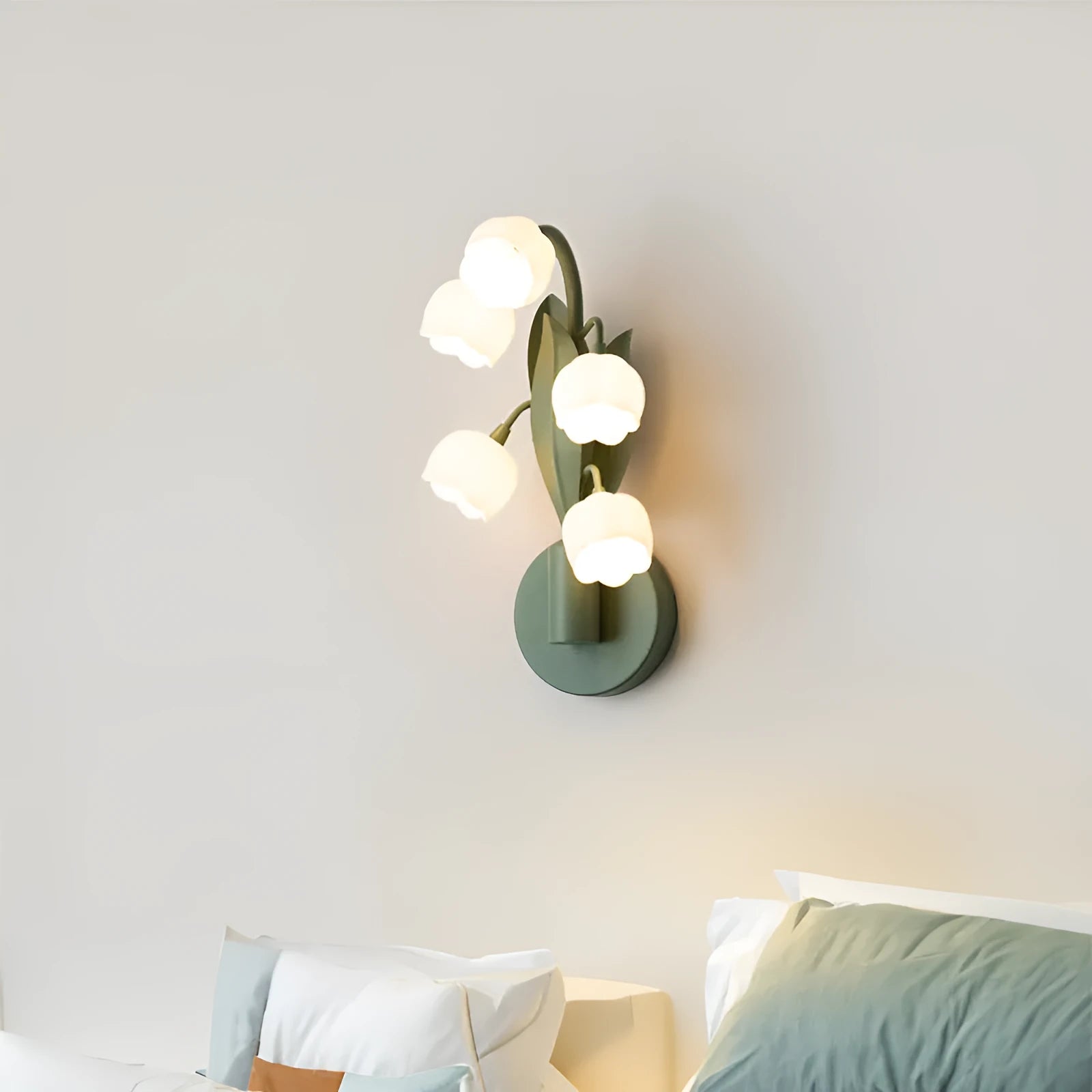 Green tricolour French pastoral wall lamp with Nordic minimalist design and PC plastic shade