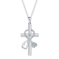 Cross stethoscope necklace with copper pendant on cross chain, electroplated finish