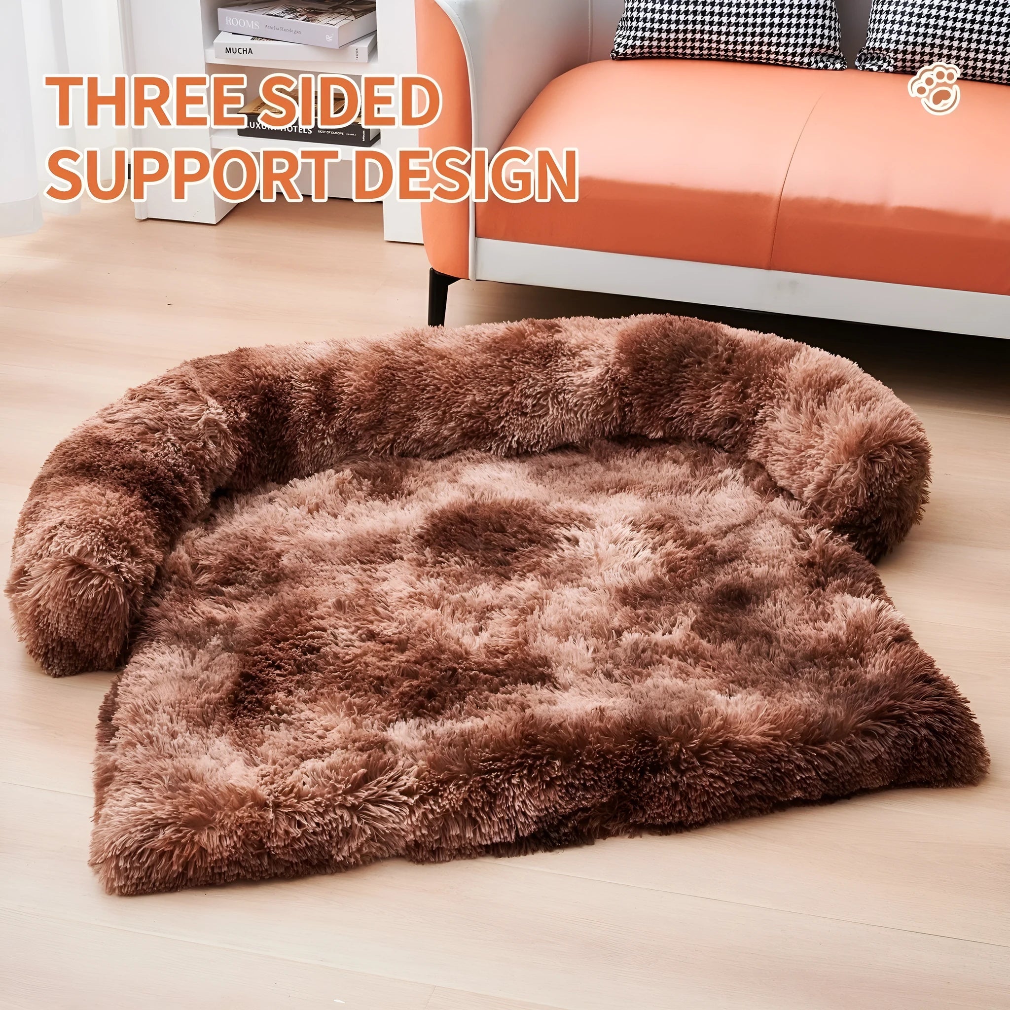 Cloth pet sofa blanket nest mat in dark gray with tie dye pattern, removable and washable, for dogs