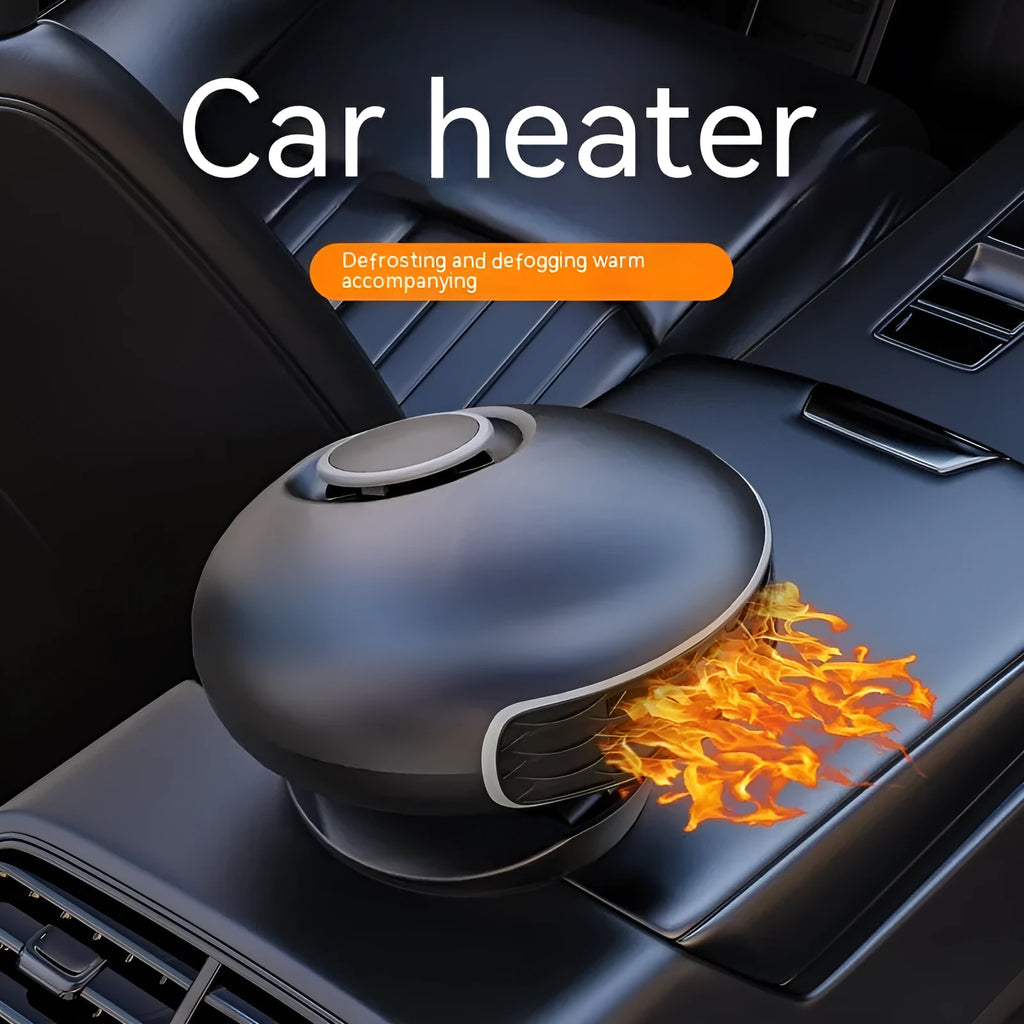Black car warm air blower heater with 130cm cable for 12V 24V vehicle defrost demisting