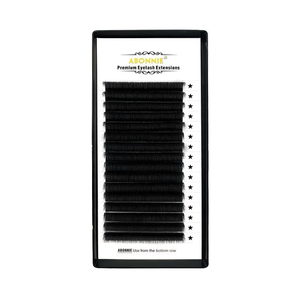 Mink hair false eyelashes on a card showing the dense 16-row matte band and varying lash lengths.