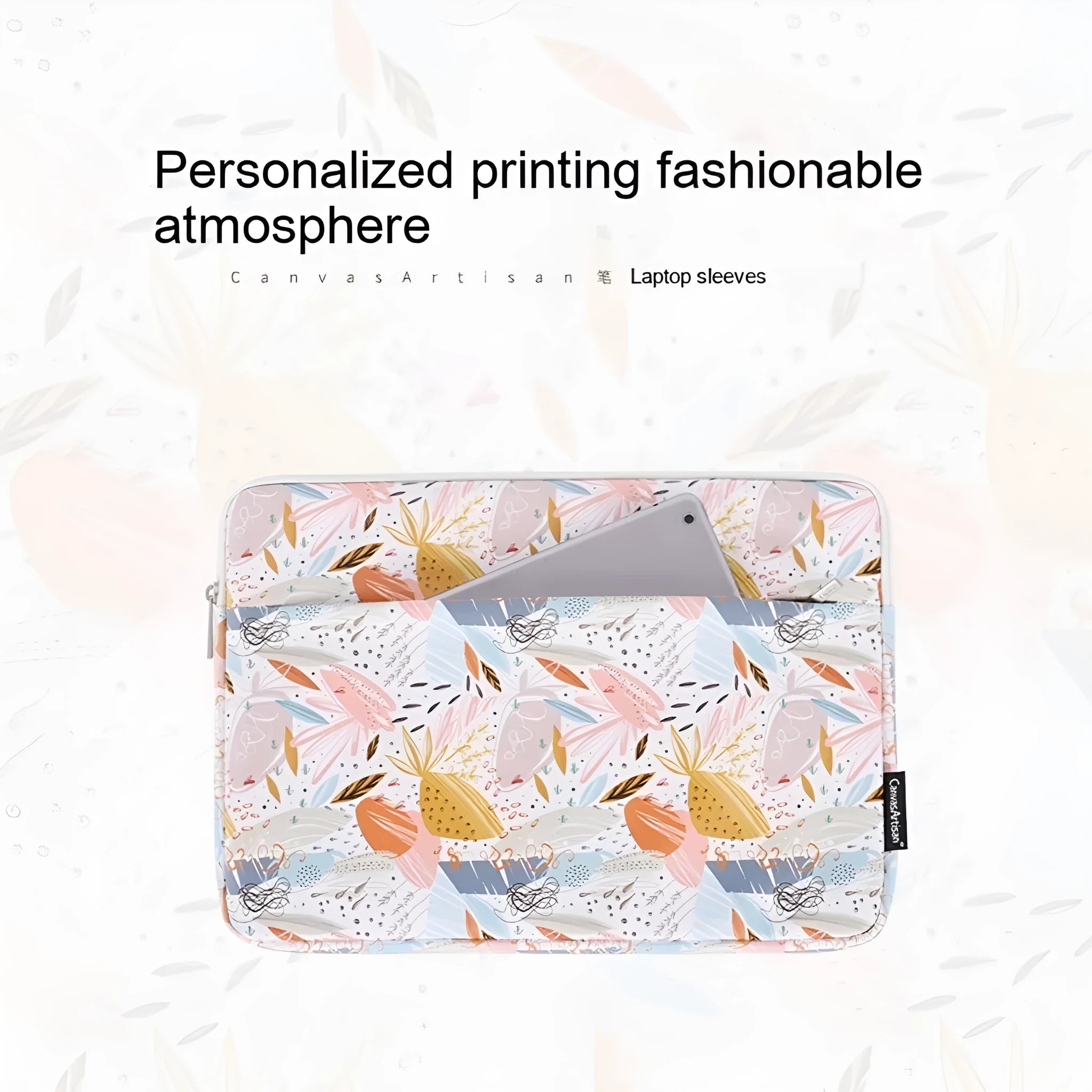 White waterproof PU leather 14-inch laptop bag or sleeve for computer protection.