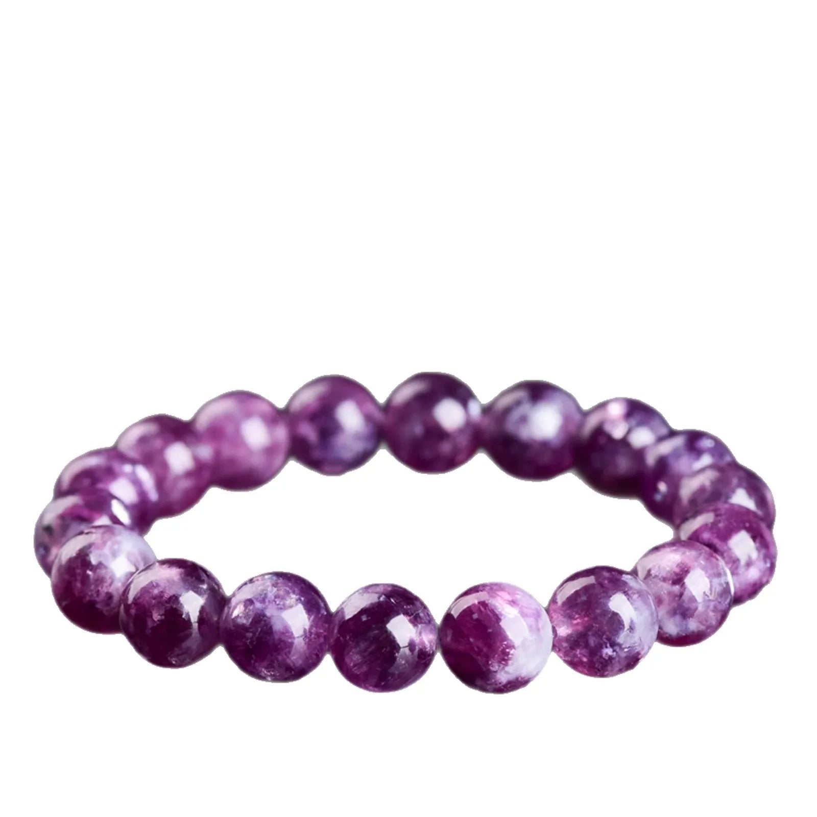Polished purple grandmother crystal bracelet with geometrical beads in Korean style unisex design