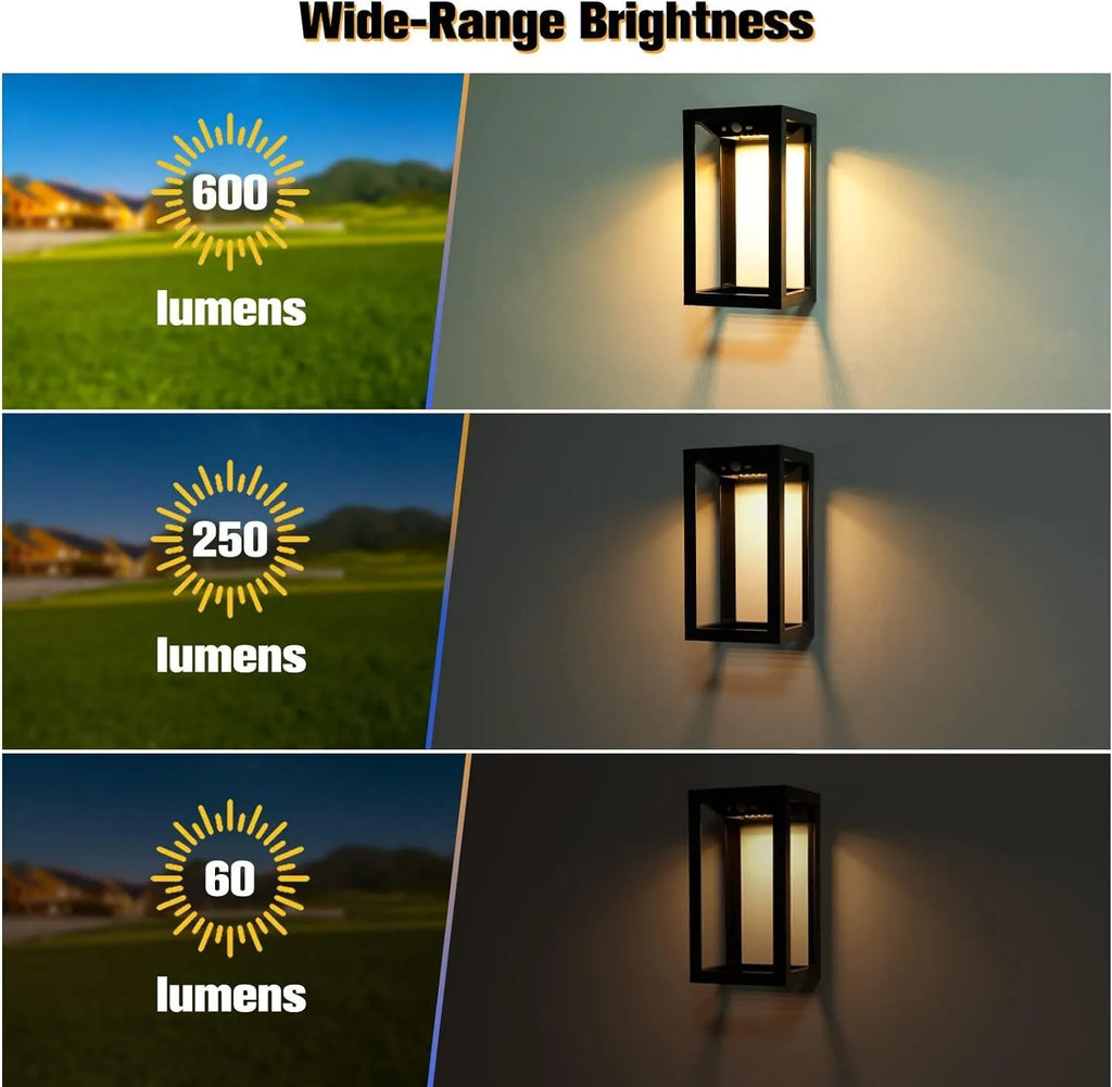 Modern Chinese outdoor wall lamp with solar panel for garden lighting