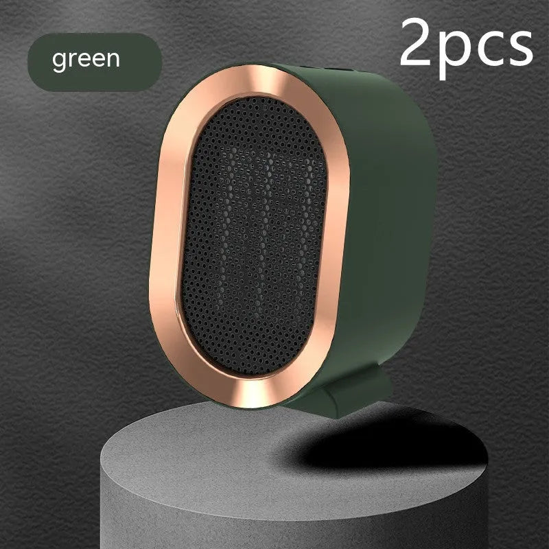 Desktop electric fan heater with PTC ceramic heating in black finish