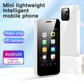 Mini Android smartphone with 2.5 inch screen shown in Phantom Night Black colour, highlighting its ultra compact size.