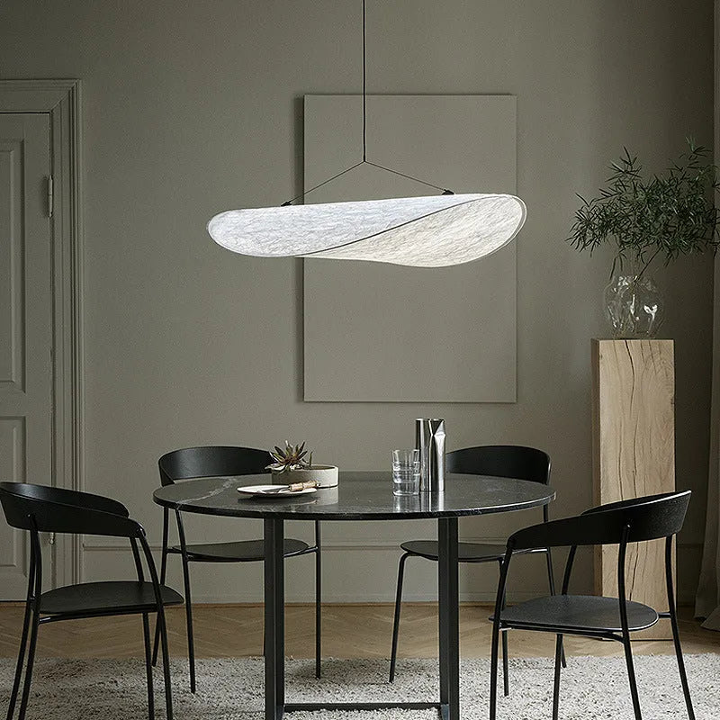 Art Silk fabric chandelier ceiling light in Silent Wind style with multiple diameter options