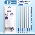 Quick-drying ballpoint pen refill multipack in black, red, blue, and ink blue colours