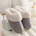 Plush winter house slippers in five colours with PVC non-slip soles