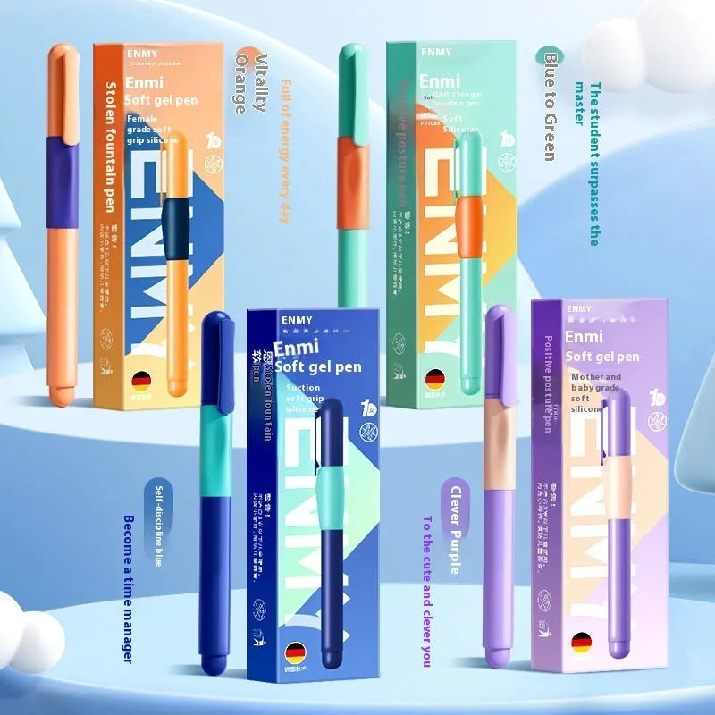 Student posture correction pen with plastic shell in blue, green, purple, or orange colour options